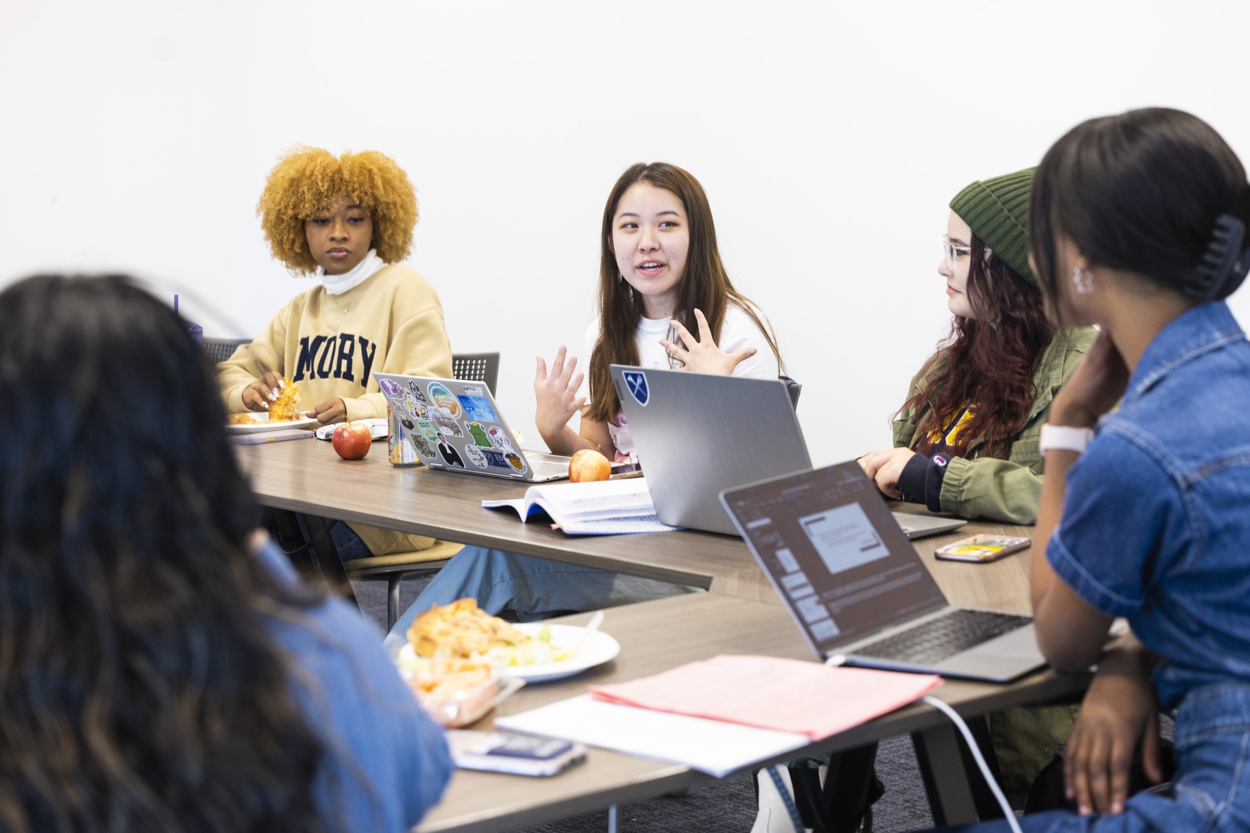 Students studying in the library